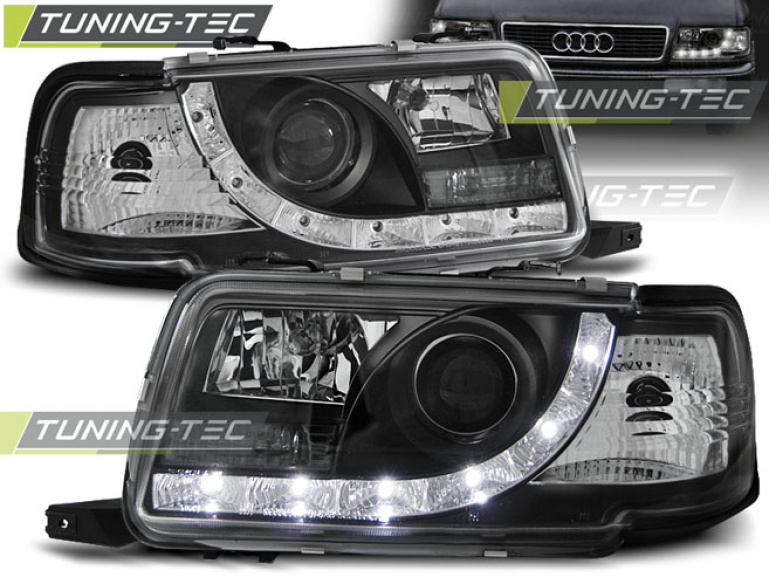 LED Tagfahrlicht Design Scheinwerfer für Audi 80 B4 91-96 schwarz